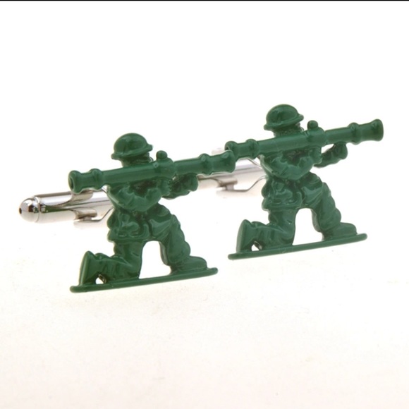 Stainless Steel Army Men Cufflinks New In Box - Picture 5 of 8